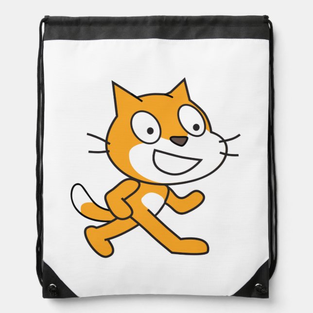 Scratch Cat Drawstring Backpack (Front)