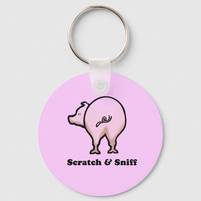 Scratch n Sniff baby t-shirt Keychain (Front)
