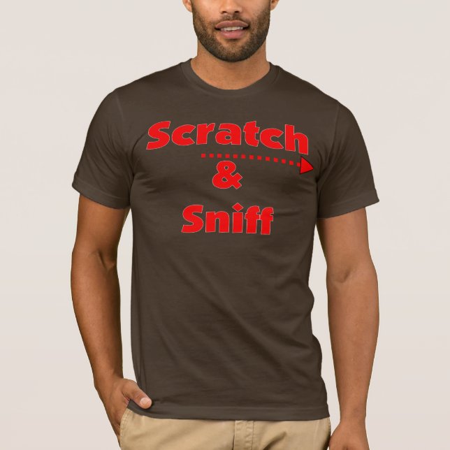 Scratch & Sniff Arrow to Armpit Mens T-Shirt (Front)