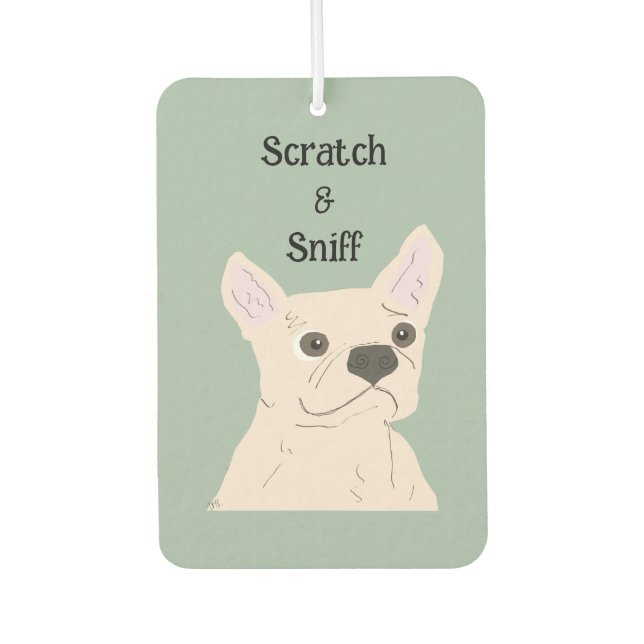 Scratch & Sniff, cute dog, Air Freshener (Front)
