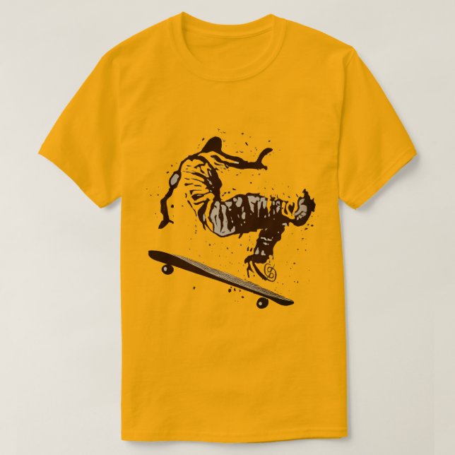 Scratchboard Graphic Skateboard T-Shirt (Design Front)