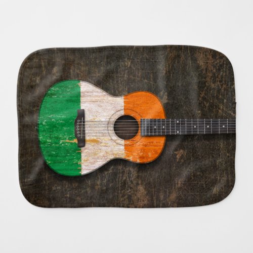 Scratched and Worn Irish Flag Acoustic Guitar Burp Cloth