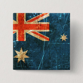 Scratched and Worn Vintage Australian Flag Pinback Button