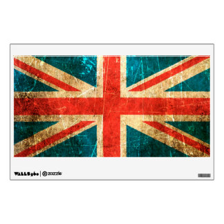 Scratched and Worn Vintage British Flag Wall Sticker