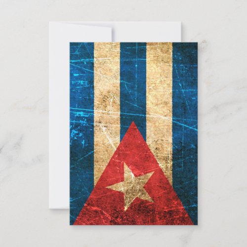 Scratched and Worn Vintage Cuban Flag Personalized Invite