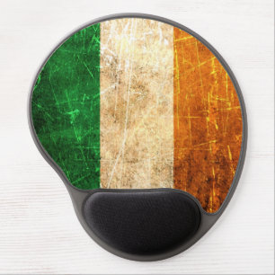Scratched and Worn Vintage Irish Flag Gel Mouse Pad