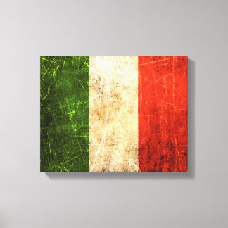 Scratched and Worn Vintage Italian Flag Canvas Print