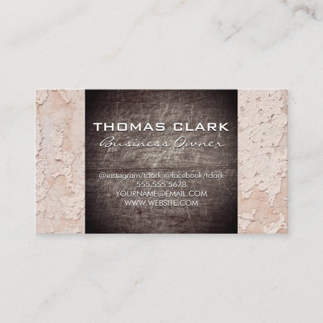 Scratched Background | Wall Grunge Texture Business Card (Front)