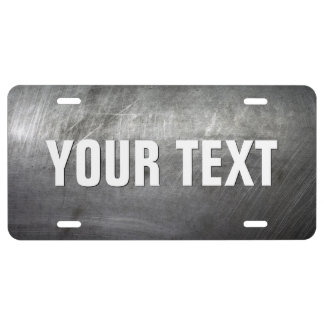 Scratched Brushed Metal Texture License Plate