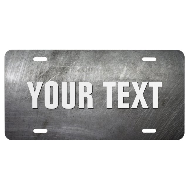 Scratched Brushed Metal Texture License Plate (Front)