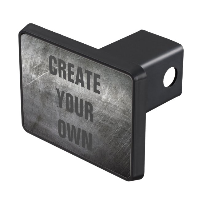 Scratched Brushed Metal Texture Tow Hitch Cover (Top Right)