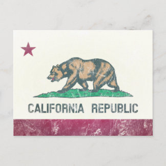 Scratched California Republic Flag Postcard