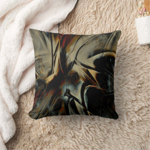 Scratched dark satin texture rumpled virtual cloth throw pillow