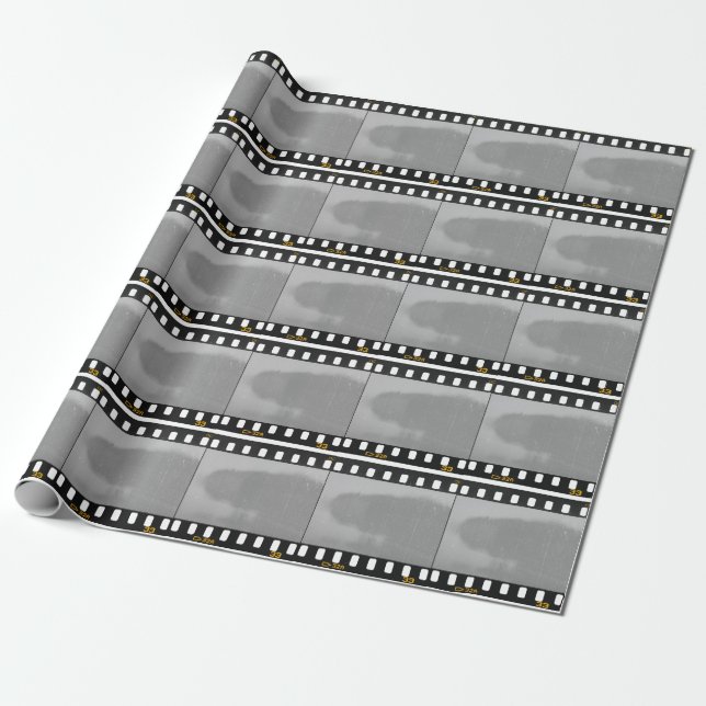 Scratched film strip, vintage placeholder. wrapping paper (Unrolled)