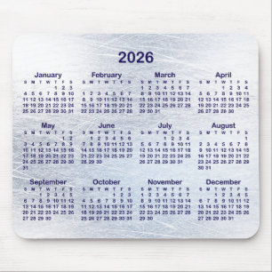 Scratched Ice Ink 2026 Calendar Mouse Pad