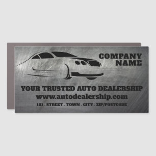 Scratched Metal Effect, Auto Dealership Car Magnet