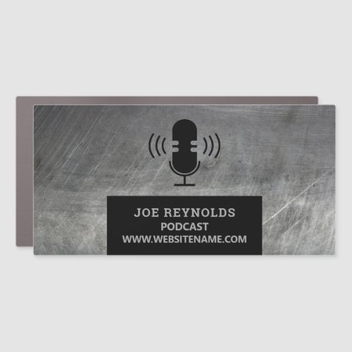 Scratched Metal Effect Podcaster Podcast Car Magnet
