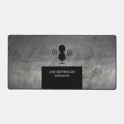 Scratched Metal Effect Podcaster Podcast Desk Mat