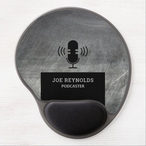 Scratched Metal Effect Podcaster Podcast Gel Mouse Pad