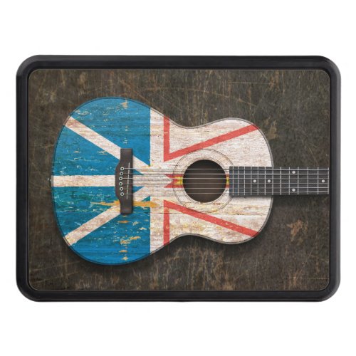 Scratched Newfoundland Flag Acoustic Guitar Tow Hitch Cover