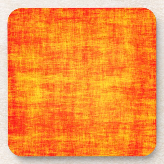 Scratched orange beverage coaster (Front)