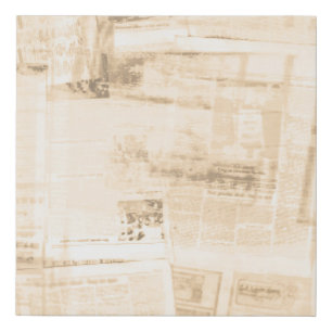 Scratched paper: old newspaper background. faux canvas print