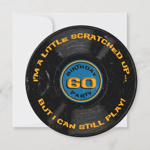 Scratched Record 60th Birthday Invitation