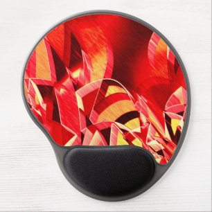 Scratched red strip simulating movemen over orange gel mouse pad
