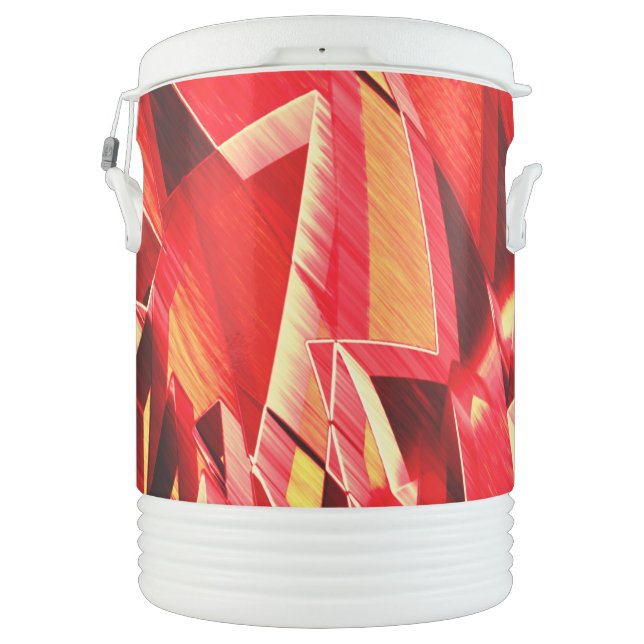 Scratched red strip simulating movement beverage cooler (Back)