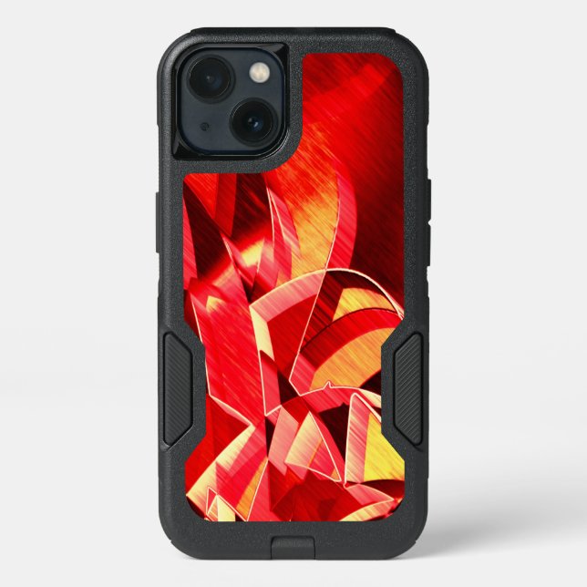 Scratched red strip simulating movement otterbox iPhone case (Back)