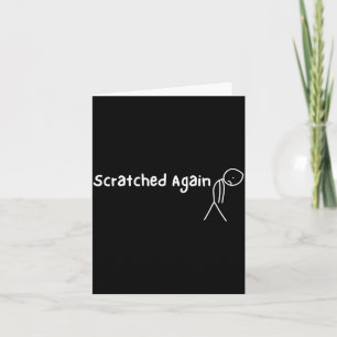 Scratched Sad Stick Figure Funny Billiards ol Card