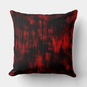Scratched spots in bright red and black throw pillow