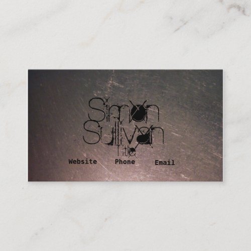 Scratched Stainless Business Cards