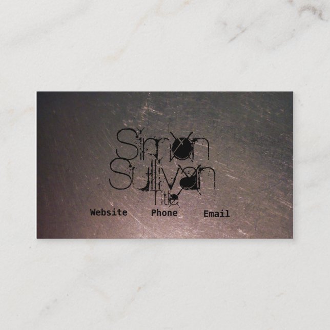 Scratched Stainless Business Cards (Front)
