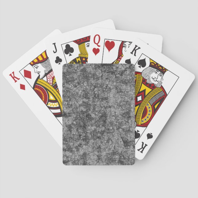 Scratches on a lightly spotted gray to black poker cards (Back)