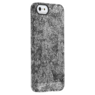 Scratches on a lightly spotted grey to black permafrost iPhone SE/5/5s case