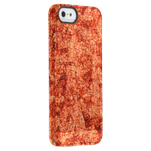 Scratches on scratches on a lightly spotted coral permafrost iPhone SE/5/5s case