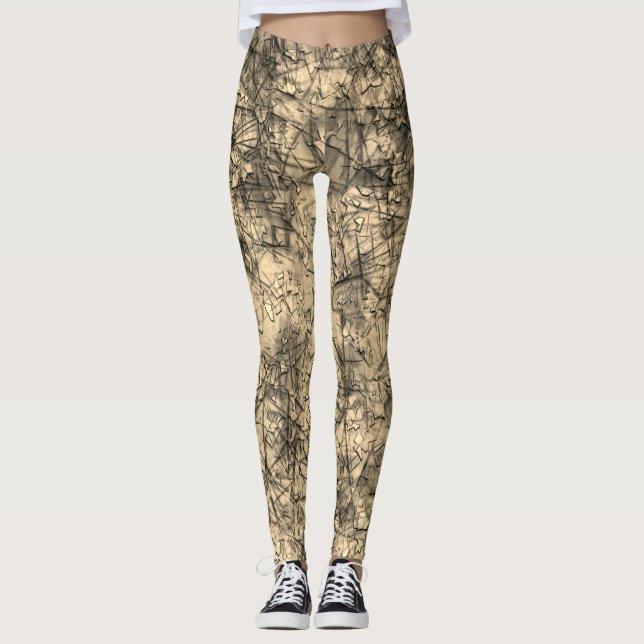 Scratches up scratches on a lightly spotted khaki leggings (Front)