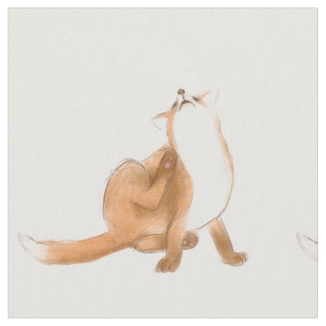 Scratching fox fabric (Close Up)