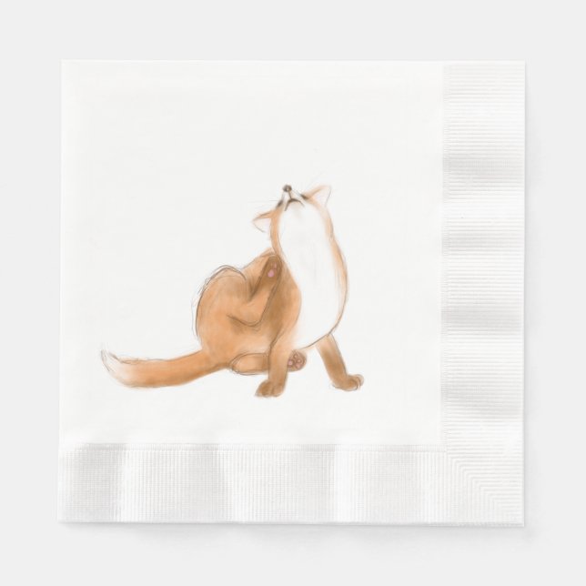 Scratching fox napkins (Front)
