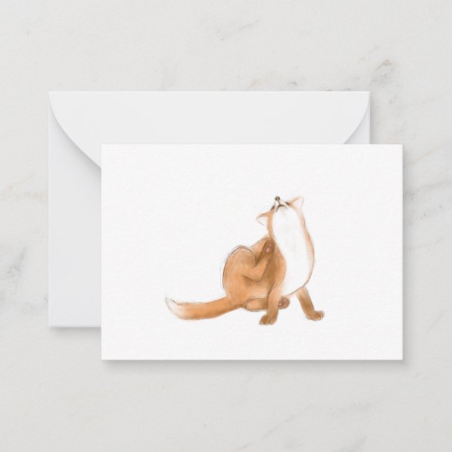 Scratching fox note card (Front)