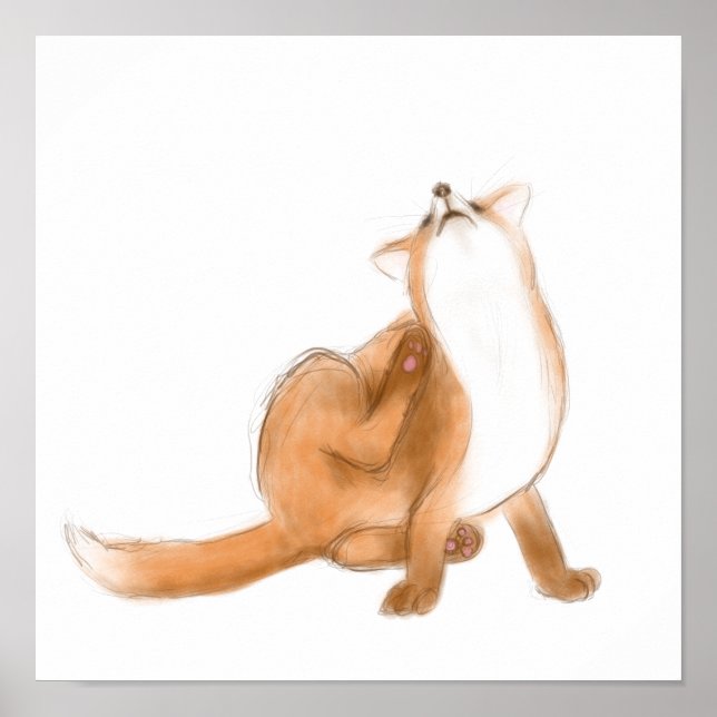 Scratching fox poster (Front)