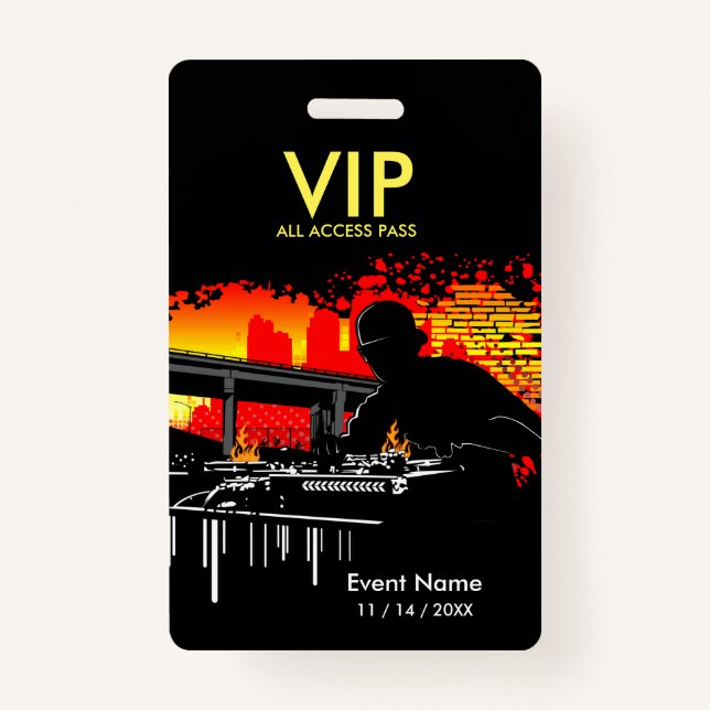 Scratching Hits VIP All Access Badge (Front)