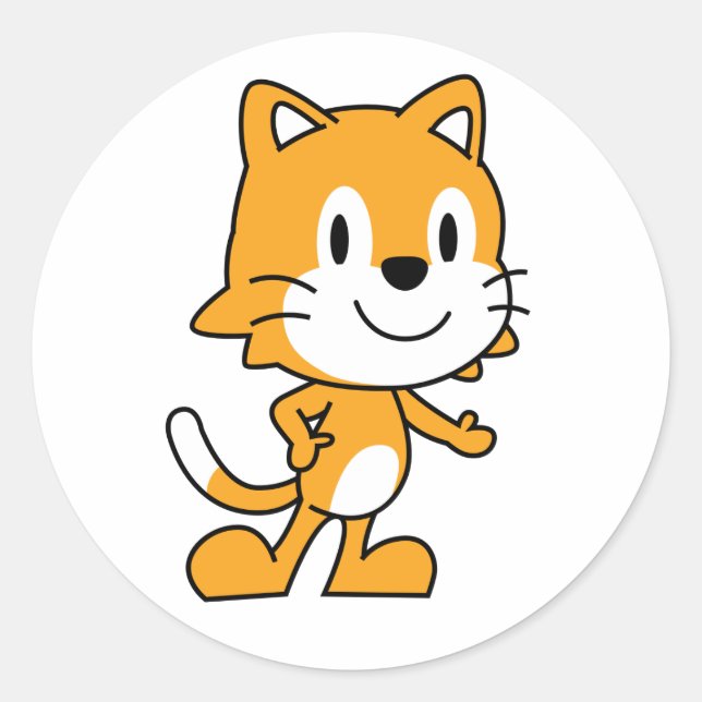 ScratchJr Cat Sticker (Front)