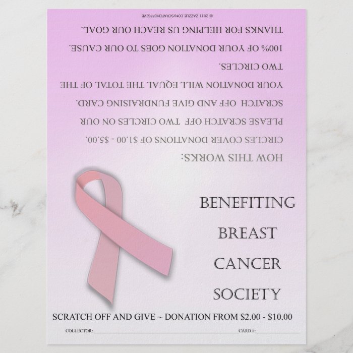 ScratchOffGive Breast Cancer Fundraising Brochure Flyer Design