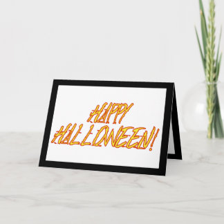 Scratchy Yellow & Red Halloween Text Image Card