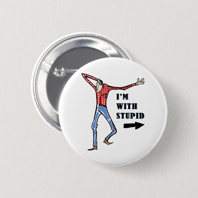 Scrawny, dumb-looking jackass button (Front & Back)