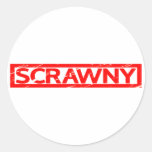 Scrawny Stamp Classic Round Sticker
