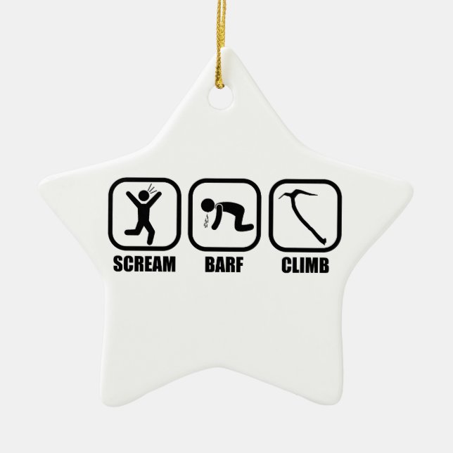 Scream Barf Climb Ceramic Ornament (Front)