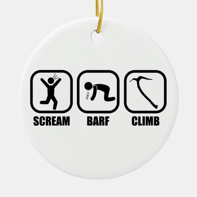 Scream Barf Climb Ceramic Ornament (Front)